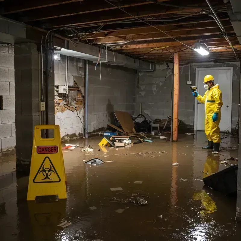 Flooded Basement Electrical Hazard in North Lewisburg, OH Property